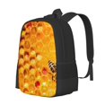 thumbnail image 1 of Fotbe Bees on Hive Honeycomb Pattern Student Backpack –School backpack Large Capacity Durable and Ergonomic Backpack with Laptop Compartment and Multiple Pockets, 1 of 6