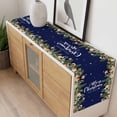 thumbnail image 4 of Navy Blue Christmas Table Runner 60 Inches Long Farmhouse Dress Scarves, Xmas Botanical Ball Bell Dining Tablerunner for Coffee Table/Kitchen Island/Party Décor, 13" x 60", 4 of 8