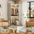 thumbnail image 4 of Homieasy Corner Closet System with Shelves, 34’’ Closet Organizer System with Hanging Rods, Wood Walk-in Closets for Corner Small Space,Freestanding Corner Tower, L Shaped Garment Rack, Gray, 4 of 7
