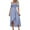 Blue, variant on Staron Summer Dresses for Women Off Shoulder Casual Solid Color Irregular Hem Short Sleeve Round Neck Bandage Party Cocktail Dress, Pink XL