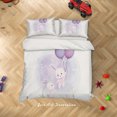 thumbnail image 3 of 3D White Rabbit Balloon Quilt Cover Set Bedding Set Duvet Cover Pillowcases, 3 of 3