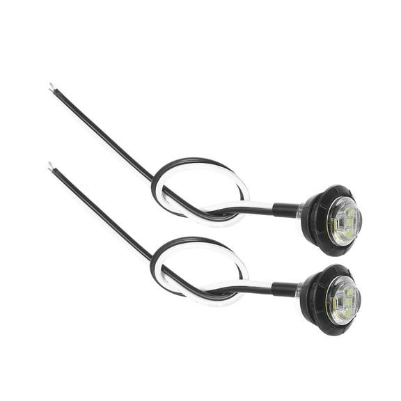 Unique Bargains Truck LED Trailer Lights 12V Round Plastic Waterproof Marker Lights White 2 Pcs