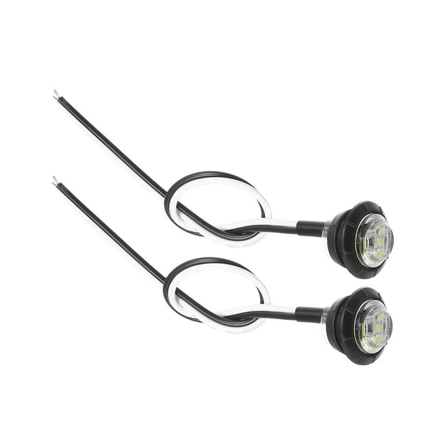 Luces de remolque LED para camiones Unique Bargains, luces de marcador redondas de plástico impermeables de 12V, blancas, 2 piezas