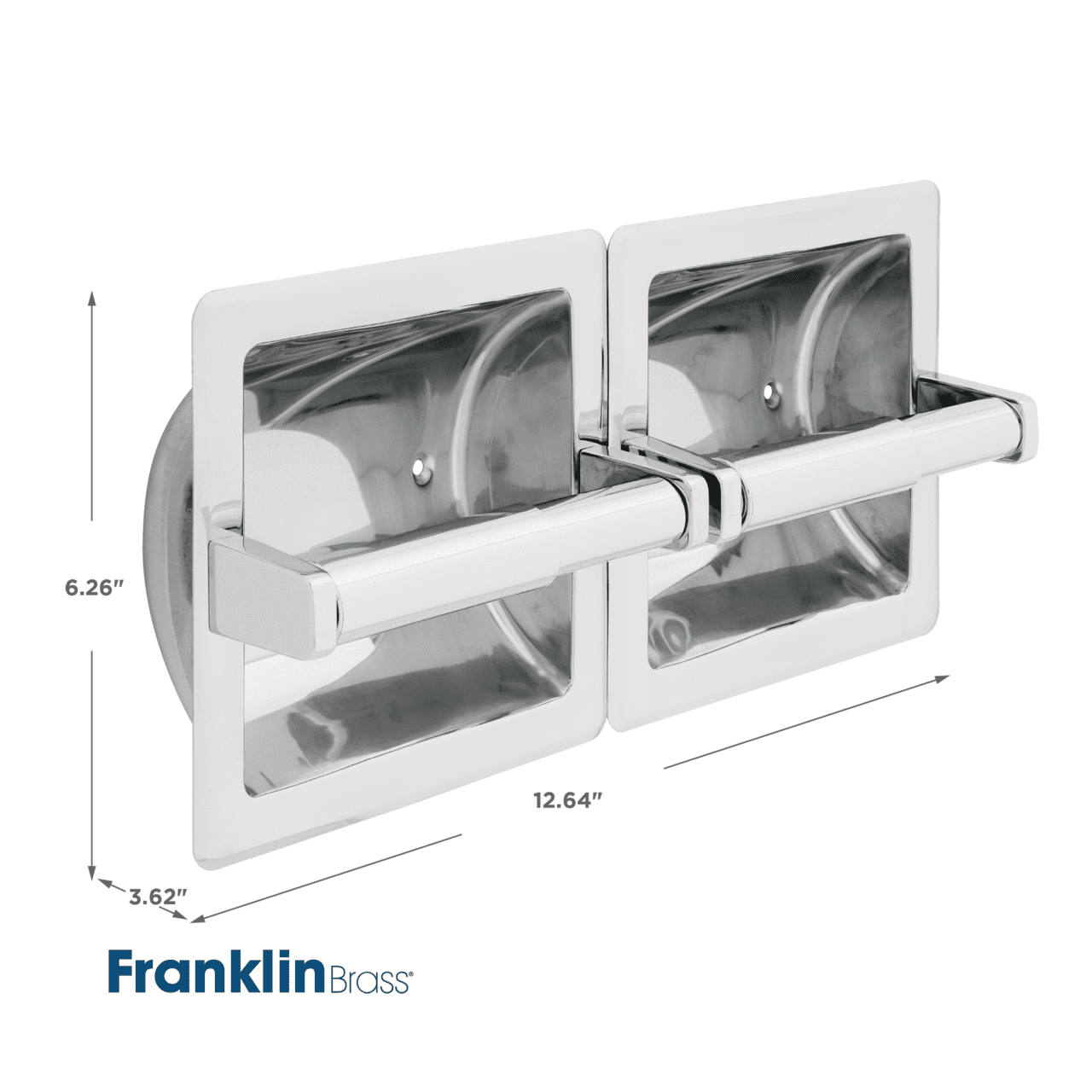Recessed Twin Paper Holder Polished Stainless