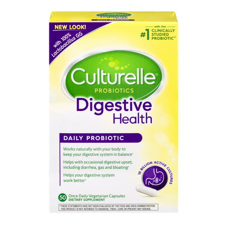 Culturelle Probiotics Digestive Health Dietary Supplement Capsules - 50 CT - Walmart.com