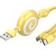 thumbnail image 4 of Cable cargador USB retráctil 3 en 1 Cable de datos de carga USB 1m Amarillo Ndcxsfigh Para estrenar, 4 of 5