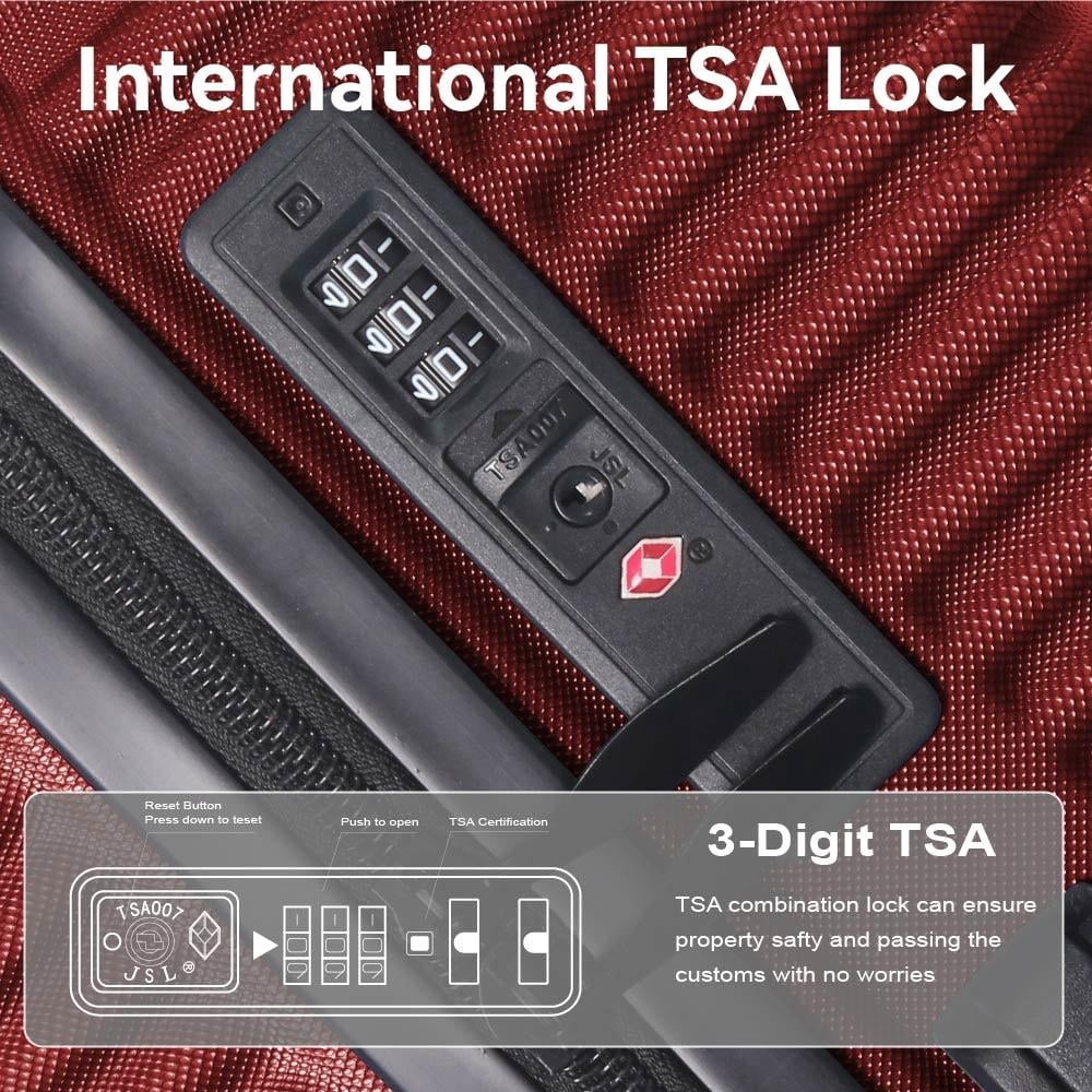 3-Piece Hardshell Luggage Set with TSA Lock, Lightweight ABS Spinner Suitcases (20/24/28in)