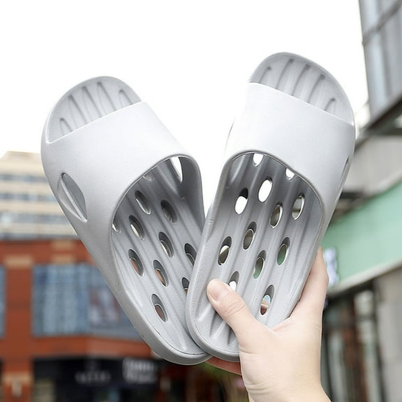 Vedolay Summer Slippers Men's Slippers Summer Wedge Closed Toe Braided Buckle Sandals,Gray 10.5