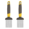 thumbnail image 1 of 2pcs de acero inoxidable y plástico cortadores de alimentos asistente de cebolla de cebolla herramientas de rebanador, 1 of 5
