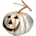 thumbnail image 5 of Silver Pumpkin Jack O Lantern Halloween Light Up Candle Metal Decoration Garden, 5 of 5