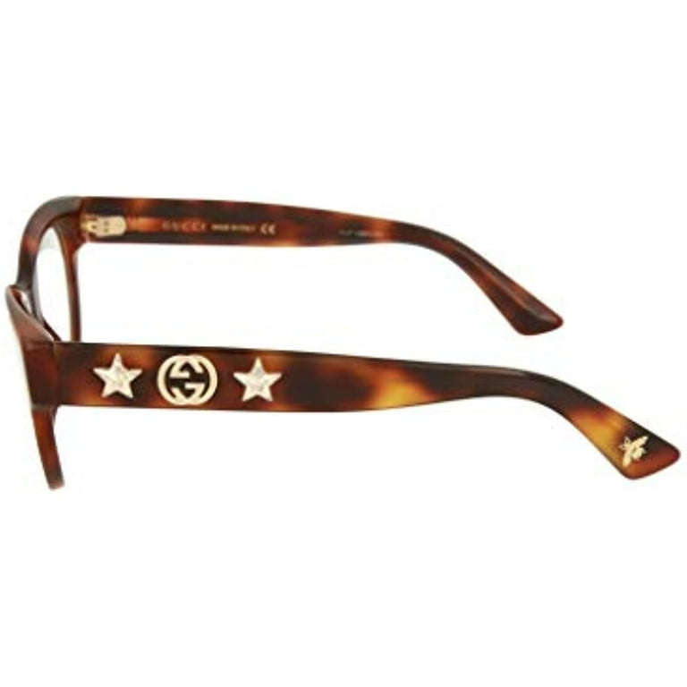 メガネ GUCCI Gucci - GG0209O - 002 havana havana transpa Gucci GG0209O 002 Eyeglasses Havana Brown Gold Frame 48 mm