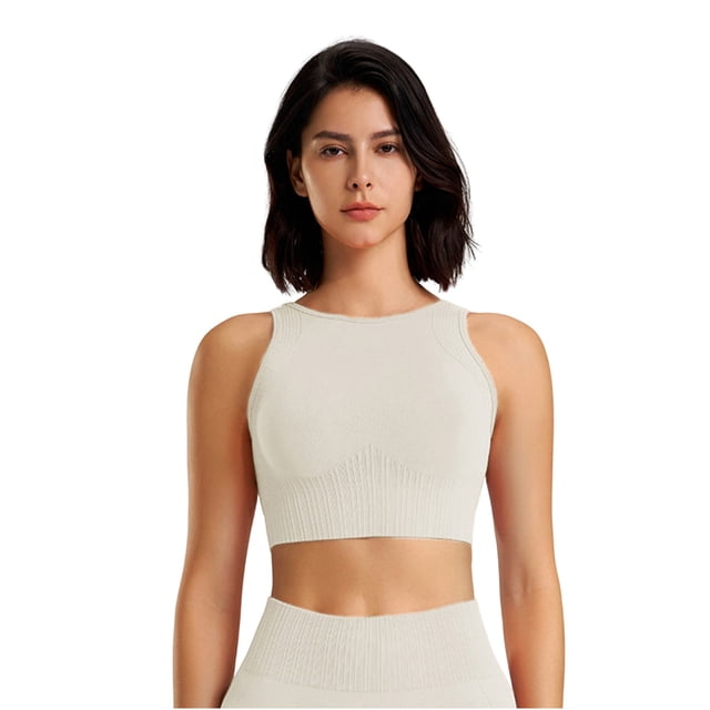 Yuyuzo Sports Bras for Women Débardeur Court Sans Fil Haute Support Seamless Full Coverage Racerback Workout