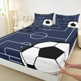 thumbnail image 3 of Feelyou Est Sleep Football Bed Sheets for Kids, Stripes Lines Abstract King Sheets, Cartoon Sports Theme Sheet Set, Breathable Home Decor, 4pcs, 3 of 7
