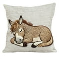 thumbnail image 2 of Year of the Horse Funny Print Linen Pillow Cover – Home Decor Cushion Cover for Sofa, Couch, Living Room – Square Shape – 1 Pack, 2 of 7