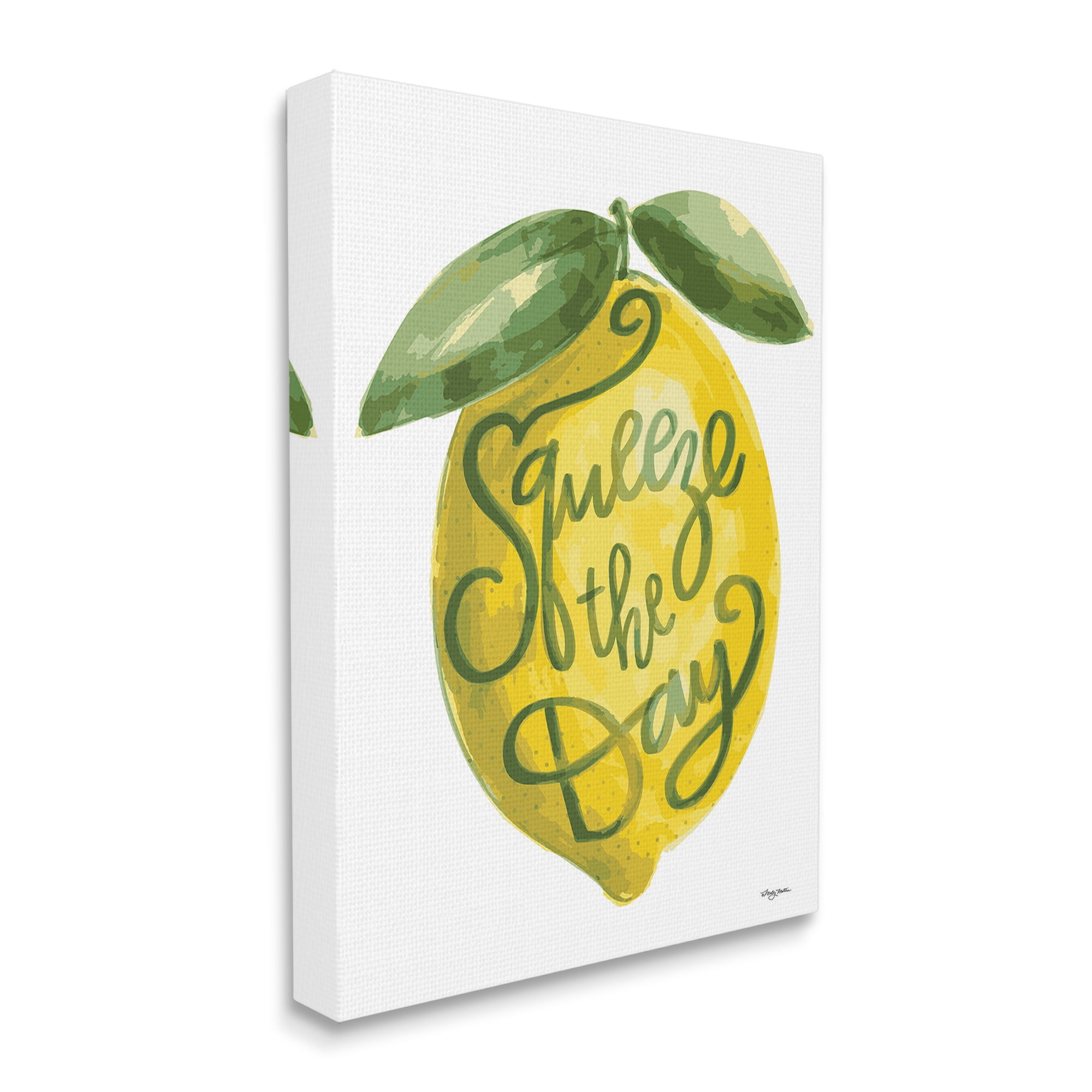 Stupell Industries Minimal Squeeze The Day Food & Beverage Painting Gallery Wrapped Canvas Art Print Wall Art, 30 x 40
