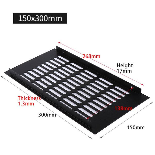 150Mm Aluminium Rectangular Cabinet Wardrobe Air Vent Grille Ventilation-Cover