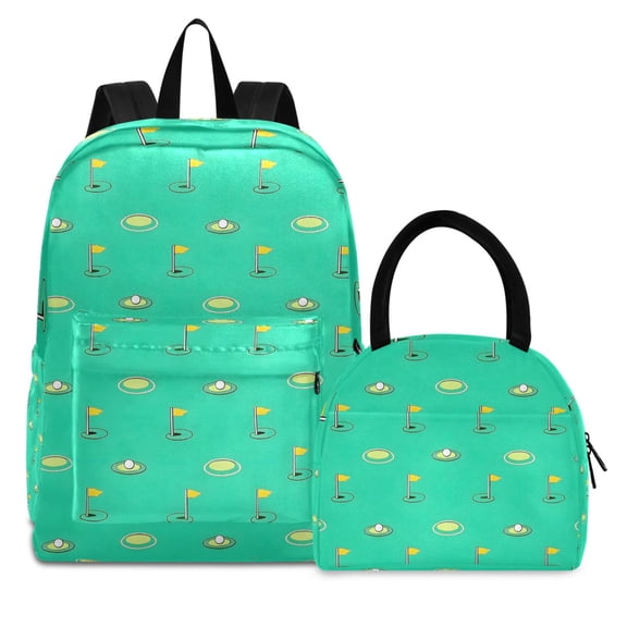 ALAZA Backpack Set Golf Balls Elementary School Bags Student BookBag with Lunch Bag