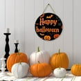 thumbnail image 2 of YgkuHd Halloween Welcome Door Sign 12In Wooden Hanging Decor for Wall Front Door and Window Indoor Outdoor Halloween Decoration Orange,Orange-11.8in, 2 of 6
