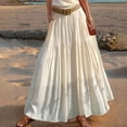thumbnail image 3 of Ygbgbb Women's 2026 Summer Casual Maxi Skirt High Waisted Boho Flowy A-Line Skirt with Belt Fashion Solid Long Skirt for Beach Party and Everyday Wear Beige M, 3 of 6