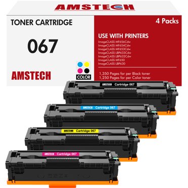 4-Pack 067 Toner Cartidge Replacement for Canon 067 067H CRG 067 Canon ImageCLASS MF656Cdw LBP632Cdw MF653Cdw LBP633Cdw MF654Cdw MF650 LBP630 Series Printer Ink (Black Cyan Yellow Magenta)