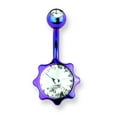 thumbnail image 2 of Designer Stainless Steel 316L Srg Gr Sstl 14G 13/32In.Ttprp With Clr Czs Star Belly Ring Made In China -Jewelry By Sweet Pea Creations, 2 of 2