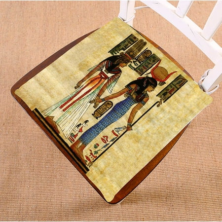 

PKQWTM Abstract Egyptian Paintings Chair Pads Chair Mat Seat Cushion Chair Cushion Floor Cushion Size 16x16 inches