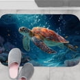 thumbnail image 5 of 1pc Sea Turtle in Coral Reef Absorbent Non-Slip Bathroom Thickened Flannel Rug Decor,Soft,Quick Drying,Suitable For Indoor/outdoor Use,Bathrooms,Bedrooms,Kitchens,Terrace,Laundry Rooms,16"x24", 5 of 9