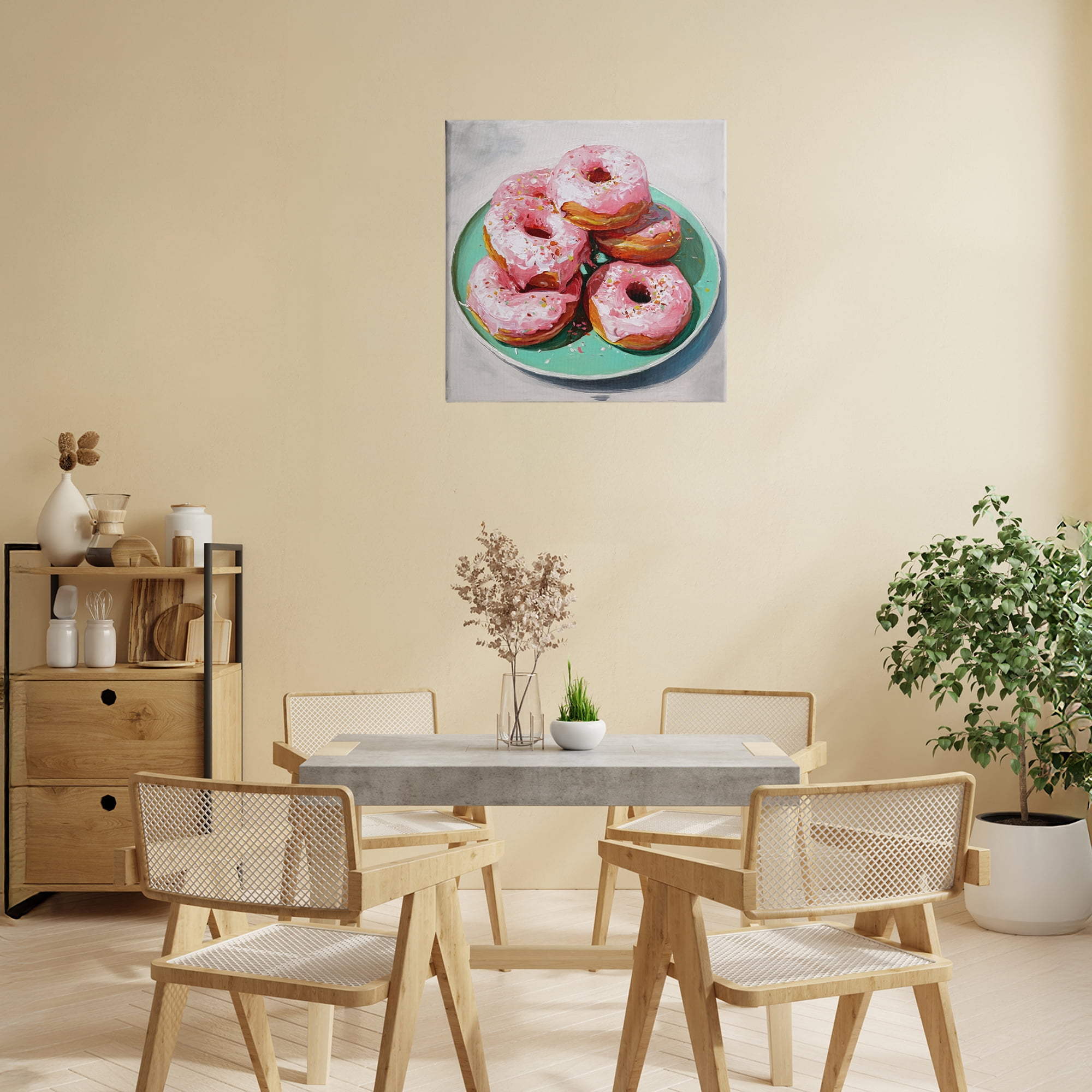 Stupell Industries Pink Frosted Donuts Canvas Wall Art, design by Tina LeCour