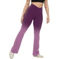 thumbnail image 4 of Baqcunre Flare Leggings,Gradient Print Yoga Pants Boot Cut High Waist Elastic No-See Through Flare Tummy Control Pants Yoga Pants Women,Workout Leggings for Women Wide Leg Pants Woman Purple S-XXL, 4 of 8