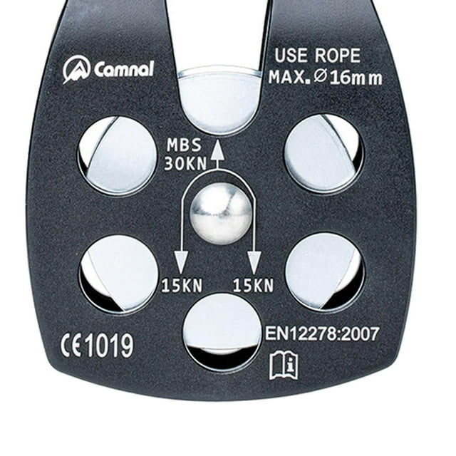 Langgg Climbing Pulley Rescuing Hauling Rigging Pulleys Micro Single Sheave Mountaineering Rigging Pulley Equip Black