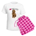 thumbnail image 5 of CafePress - I Love Doodle Kisses Women's Light Pajamas - Women's Short Sleeve Print T-Shirt and Pants Light Cotton Pajama Set, 5 of 7