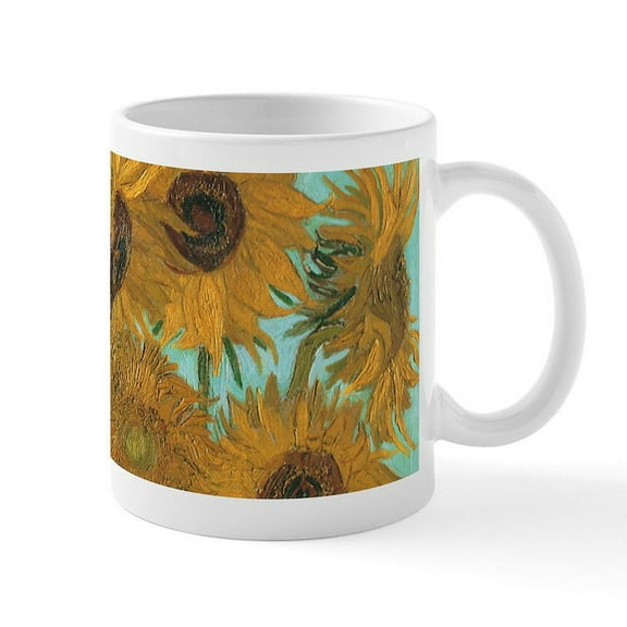 CafePress - Van Gogh Vase With Sunflowers Mugs - 11 oz Ceramic Mug - Novelty Coffee Tea Cup