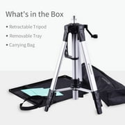 VANKYO Aluminum Tripod Projector Stand, Adjustable Laptop Stand, Multi-Function Stand, Computer Stand Adjustable Height 17'' to 46'' for Laptop with Plate and Carrying Bag (Silver)