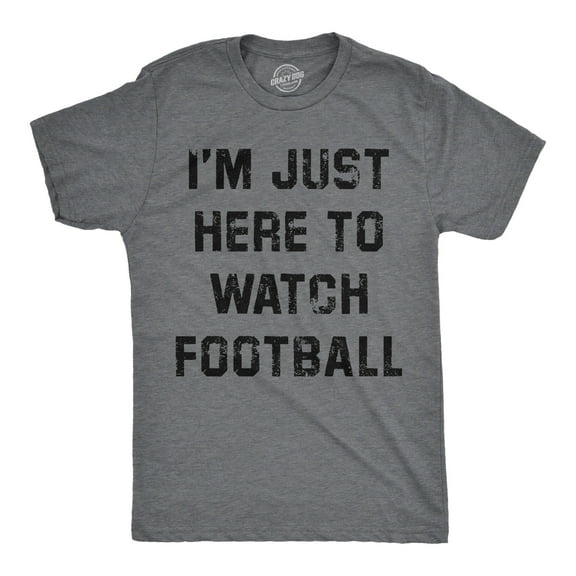 Mens Funny T Shirts Im Just Here to Watch Football Sarcastic Thanksgiving Graphic Novelty Tee for Men Graphic Tees