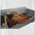 thumbnail image 6 of Vintage Soft Flannel Fleece Throw Blanket, Silhouette of a Superhero over Apartments in Sky Night Fiction Comic Image, Cozy Plush for Indoor and Outdoor Use, 50" x 60", Red Orange Grey, by Ambesonne, 6 of 6