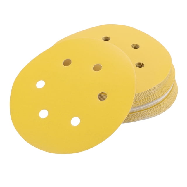 Unique Bargains 6 Inch 6 Hole Sanding Discs Round Hook and Loop Sandpaper 600 Grits - 50 PCS