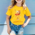 thumbnail image 2 of PMVFHDE T-Shirts à Manches Courtes pour Filles T-Shirts Amples pour Filles T-Shirts Amples pour Filles T-Shirts Imprimés Col Rond Manches Courtes T-Shirt Jaune, 3-4 Ans, 2 of 4