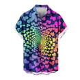 thumbnail image 2 of VBTAPA Hawaiian Shirt for Men Loose Fit Short Sleeve Button Down Shirts Valentines Day Heart Print Beach Shirt Summer Vacation Tops Purple XL, 2 of 4