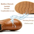 thumbnail image 4 of DADAWEN Boy's Ankle Boots Side Zipper Waterproof Chelsea Boots Brown 3 M Little Kid, 4 of 5