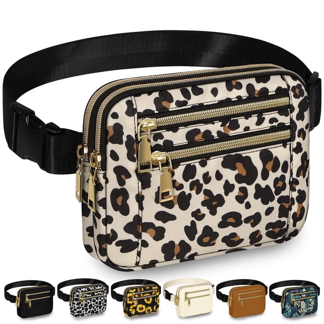 Riñonera Capolo Fashion para mujer impermeable con estampado de leopardo