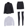 thumbnail image 4 of Ropa femenina a escala 1/6, figura femenina coleccionable, ropa de moda, traje elegante, chaqueta, trajes formales, falda, de muñeca, 4 of 9