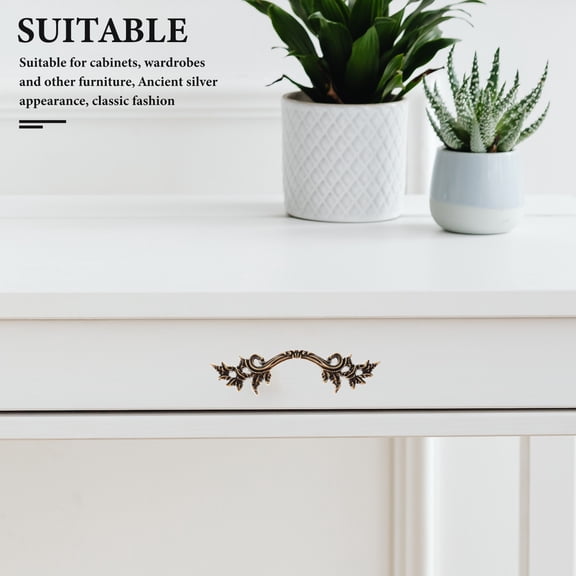 Soimiss 1Set Antique Drawer Pulls Vintage Style Golden Metal Handle for Furniture Drawers