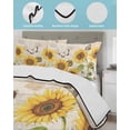 thumbnail image 4 of Quilts Twin Size, Sunflower Farmhouse Soft Comforter Bedding Set for Bed, Spring Summer Retro Floral Butterflies Lightweight Quilted Bedspread with Pillow Cover(2 Pieces) for All Season, 68x86 Inch, 4 of 6