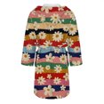 thumbnail image 5 of Women's Fleece Plush Robe Long Warm Plush Bathrobe Loungewear Jacket Printed Comfort Robe, 5 of 5