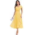 thumbnail image 1 of Vestido de chifón amarillo CDSSL para la madre del novio, largo hasta el té, 1 of 6