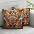 thumbnail image 2 of GOSMITH Boho Vintage Carpet Orange Pattern Antique Ethnic Decorative 2-Piece Short Plush Pillowcase High-Quality White, 2 of 6