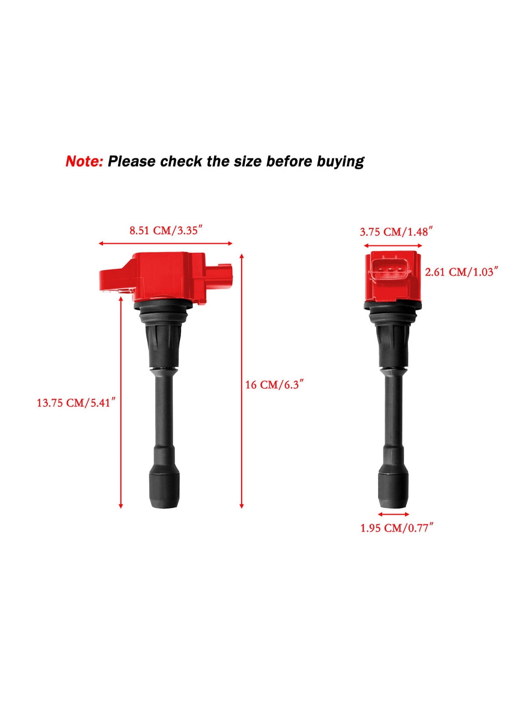 Set of 4 ISA Red Ignition Coils and Spark Plugs Compatible with 2008-2017 Nissan Altima 2.5L Replacement for UF509