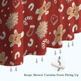 thumbnail image 6 of Red Christmas Gingerbread and Mitten Pattern Shower Curtain 84"x72" ,Bathroom Decorative Shower Curtains Set with 12 Hooks,Modern Waterproof Washable Shower Curtain, 6 of 6