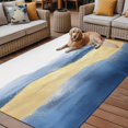 thumbnail image 2 of Fsddascl Blue Yellow Outdoor Rug for Patio/Deck/Porch, Non-Slip Large Area Rug 6 x 9 Ft, Modern Abstract Art Waves Indoor Outdoor Rugs Washable Area Rugs, Reversible Camping Rug Carpet Runner, 2 of 5