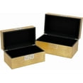 thumbnail image 5 of Galt International Storage Box Set Decorative Storage Box w/Hinged Lid Classic Design Wood Decor Boxes with Geometric Clasp Storage for Bedroom & Home - Set of 2 (Gold Leaf), 5 of 8